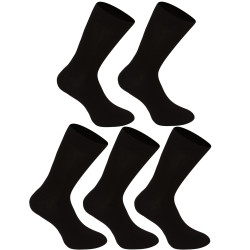 5PACK ponožky Nedeto high bamboo čierne (5NDTP001)