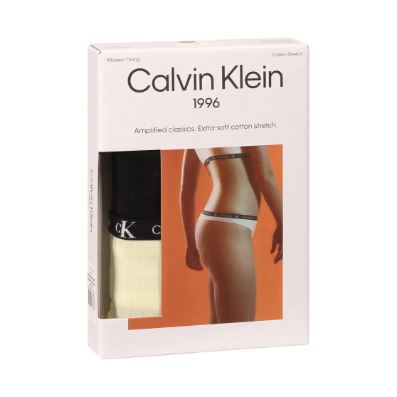 2PACK Dámske tangá Calvin Klein viacfarebné (QD3990E-BP5)