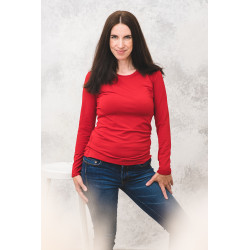 Bambusové tričko s dlhým rukávom Meracus Kristin červené (MEF012)