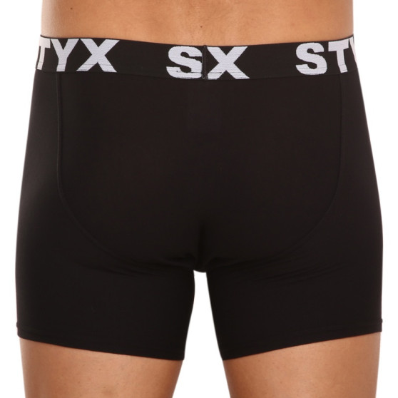 3PACK pánske boxerky Styx dlhé športová guma čierne (3U960)