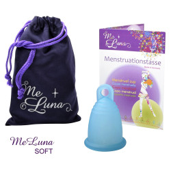Menštruačný kalíšok Me Luna Soft M s očkom tyrkysová (MELU013)