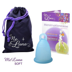 Menštruačný kalíšok Me Luna Soft L s očkom tyrkysová (MELU014)