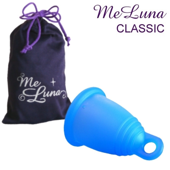Menštruačný kalíšok Me Luna Classic M s očkom modrý (MELU062)
