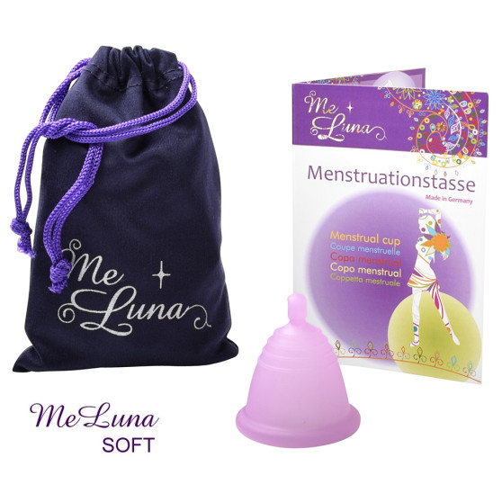 Menštruačný kalíšok Me Luna Soft M Shorty s guličkou ružový (MELU086)