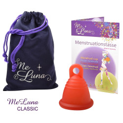 Menštruačný kalíšok Me Luna Classic XL Shorty s očkom červený (MELU096)