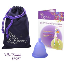 Menštruačný kalíšok Me Luna Sport M Shorty s guličkou fialová (MELU114)