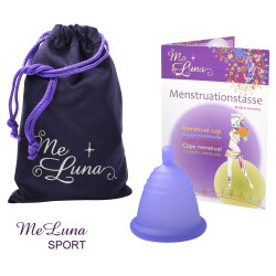 Menštruačný kalíšok Me Luna Sport XL Shorty s guličkou fialová (MELU116)