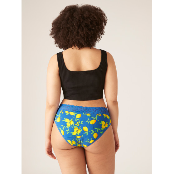Menštruačné nohavičky Modibodi Sensual Hi-Waist Bikini Heavy-Overnight Lemon Splice Blue (MODI4040LSB)