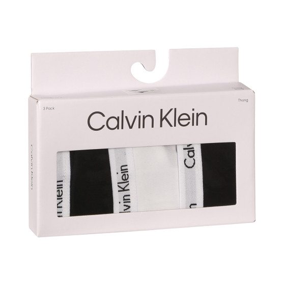 3PACK Dámske tangá Calvin Klein viacfarebné (QD3587E-WZB)